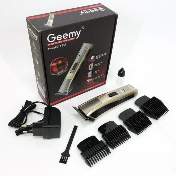Машинка для стрижки Gemei GM-657 бездротова з комплектом насадок, Перукарські машинки | Зображення 2