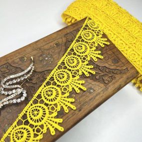 (1 метр) Кружево макраме  5см Цвет - Желтый (26М-H1931М-10)