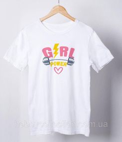 Футболка жіноча із принтом "Girl Power" біла