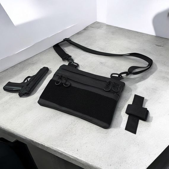 Чоловіча сумка кобура з натуральної шкіри, для скритого носіння з кобурою, чоловічий месенджер | Зображення 1