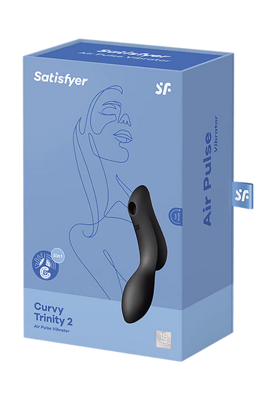 Подвійний вібратор із вакуумною стимуляцією SATISFYER CURVY TRINITY 2 чорний Sex Aura | Зображення 7