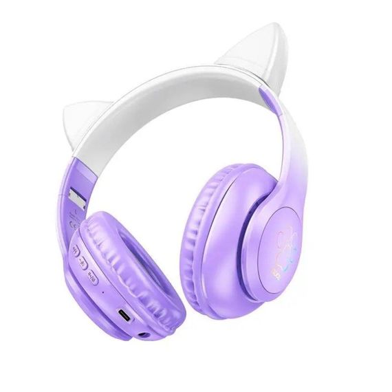 Беспроводные наушники HOCO W42 Cat ears BT headphones Purple Grape