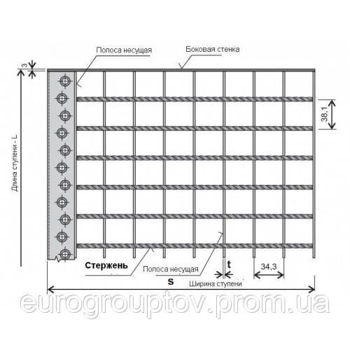 Сварные ступени 34х38/30х2/800x270 | Зображення 2