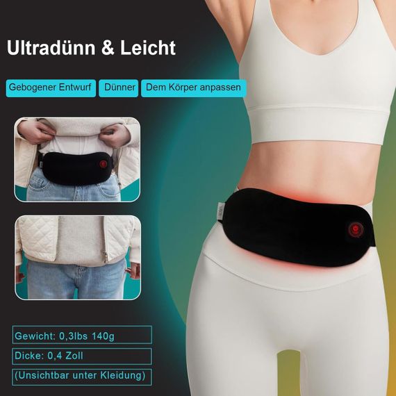 Тепловий пояс для спини, електричний нагрівальний 11 * 27 см з акумулятором 5000 мАг для менструальних болів | Зображення 6