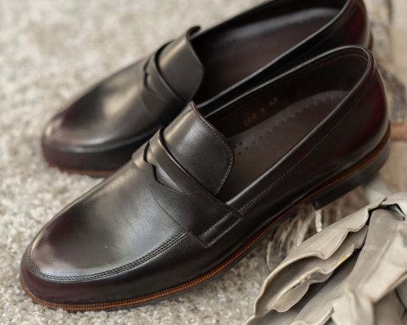 Бордові пенні - лофери 44 розмір туфлі | Зображення 2