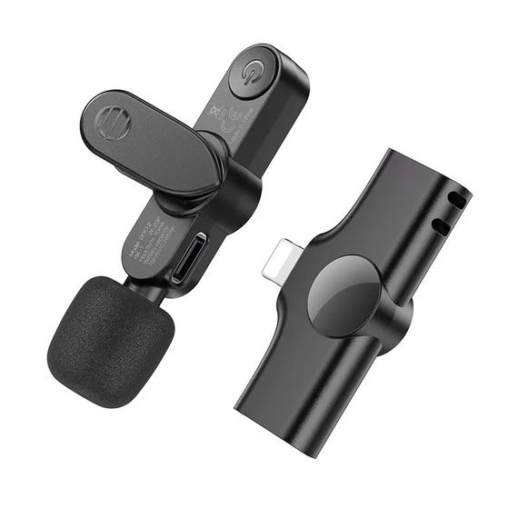 Петличный беспроводной микрофон Borofone BFK12 Trophy lavalier Lightning Black | Зображення 4