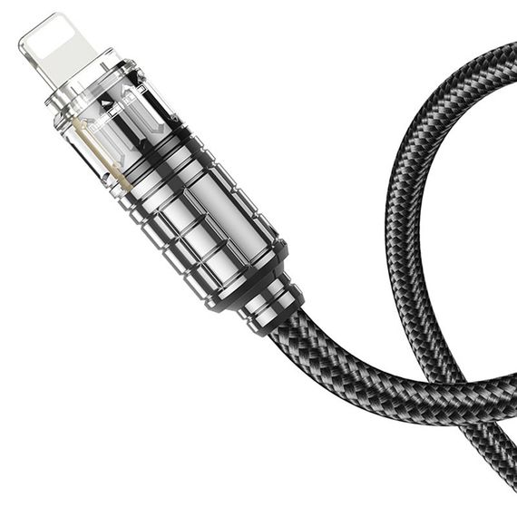 Дата кабель Hoco U122 Lantern Transparent Discovery Edition Type-C to Lightning (1.2m) Black | Зображення 2