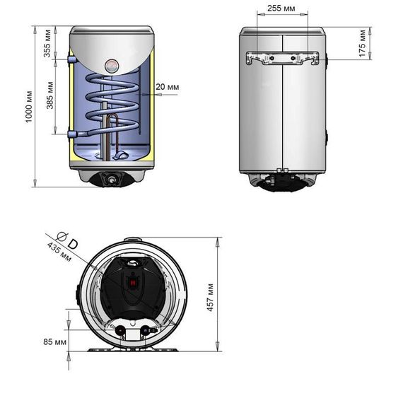 Водонагрівач електричний комбінований Thermo Alliance вертикальний 100 л. тобто 0,24 кв.м лівий, мокрий ТЕН 2,0 кВт (CWH | Зображення 1