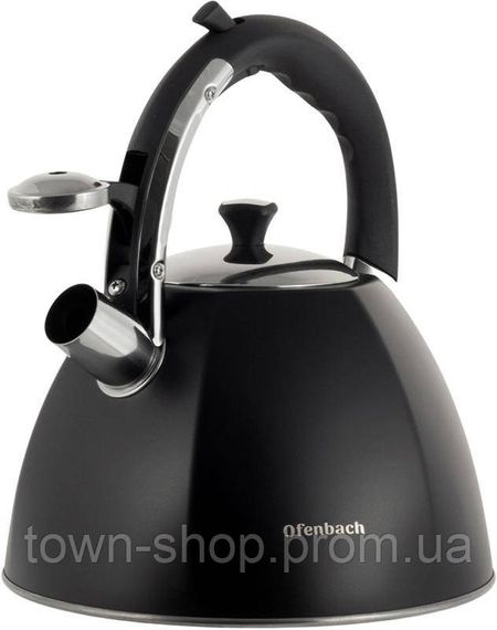 Чайник Ofenbach Augsburg Black 3.2л со свистком, нержавеющая сталь, черный NB-100308 | Зображення 1