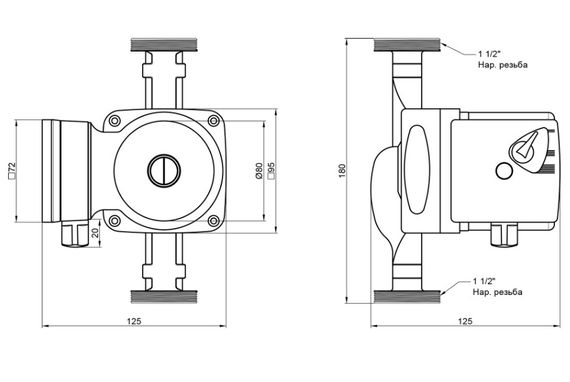 Циркуляційний насос Thermo Alliance LPS 25/40/180 з гайками LPS2540180 | Зображення 1