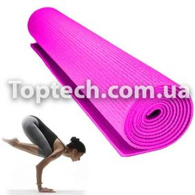 Килимок для йоги та фітнес Power System Fitness Yoga Малиновий
