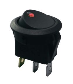 Перемикач KCD1-8-101EN R/B 220V 1 клавіша червоний круглий з підсвічуванням Ny95500749