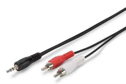 Кабель ASSMANN аудио (jack 3.5мм-M/RCA-Mx2) Stereo Cable 5м (AK-510300-050-S)