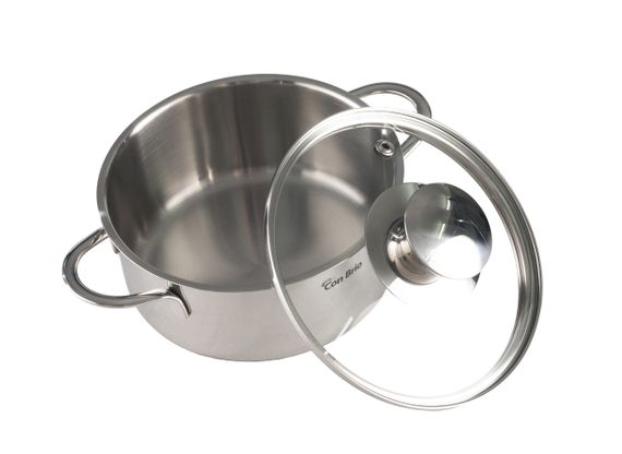 Каструля Con Brio CB-1102, 1 л, 14 см, з нержавіючої сталі з кришкою, для всіх типів плит | Зображення 1