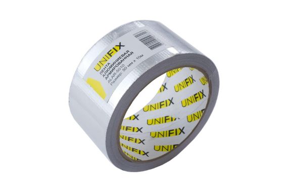 Лента клейкая алюминиевая армированная 50мм 10м UNIFIX | Зображення 2