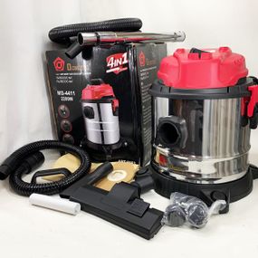 Промисловий будівельний пилосос 4в1 Domotec MS-4411 2200 Вт без мішка для сухого та вологого збирання.