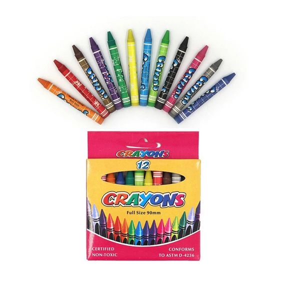 Набір дитячих воскових олівців "Crayons" 8496-12E 90 мм, 12 кольорів | Зображення 1