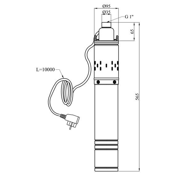 Насос глибинний шнековий Agua 4S QGD2,1-80-0,37 з вбудованим конденсатором (CV035072) | Зображення 1