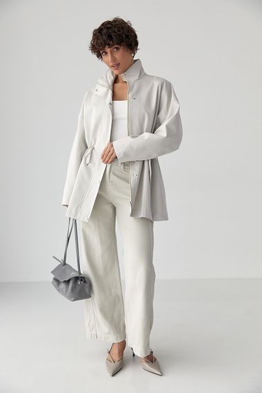 Жіноча вітровка-парка  на блискавці - світло-сірий цвет, L (є розміри) | Зображення 2