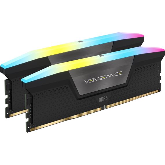 Модуль пам'яті для комп'ютера DDR5 64GB (2x32GB) 6000 MHz Vengeance RGB Black Corsair (CMH64GX5M2B6000C40) | Зображення 1