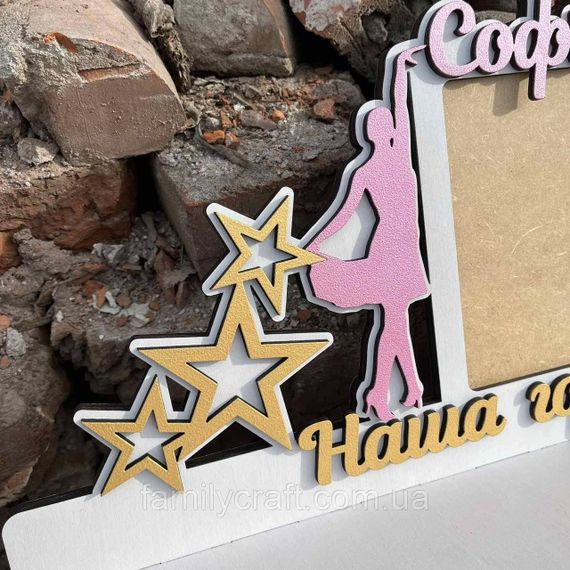 Медальница с фоторамкой и полкой для кубков Деревянный держатель для медалей Органайзер для наград | Зображення 3