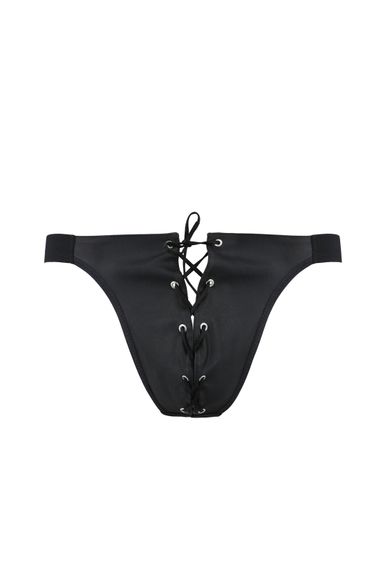 Відкриті труси зі шнурівкою Passion 044 SLIP OPEN BEN, Чорний, 2XL, 3XL, Великі розміри | Зображення 2