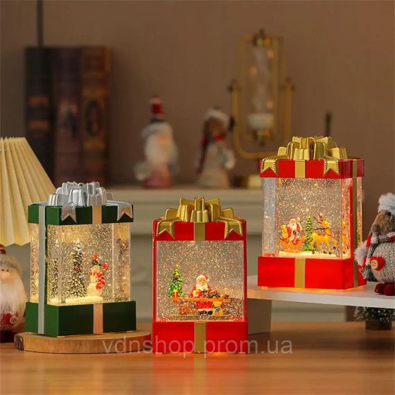 Декоративный светильник с эффектом снегопада, подсветкой и музыкой, Снеговик 803 | Зображення 5