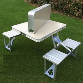 Стол для пикника складной алюминиевый Picnic Table,  стол-чемодан со стульями