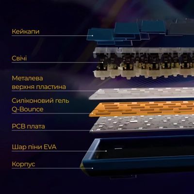 Клавиатура Ducky One 3 TKL Cherry MX Blue RGB UA USB Black (DKON2187ST-CUAPXCLAWSC1) | Зображення 3