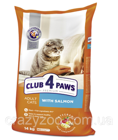 Сухой корм для котов Club 4 Paws с лососем 14 кг B4630501