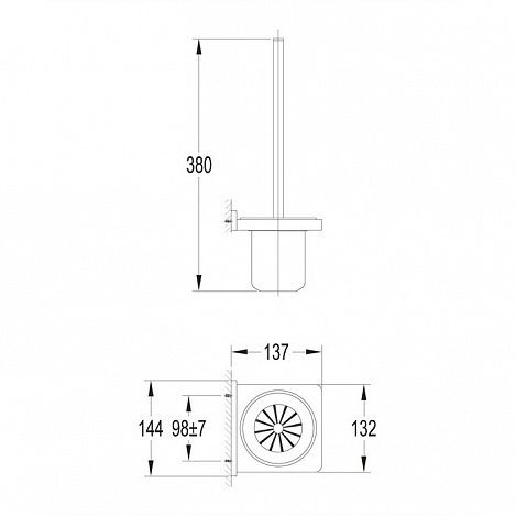 Ёршик для унитаза Omnires Darling gold (DA70620GL) | Зображення 1