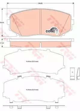 Гальмівні колодки дискові MAZDA CX7 F 07, TRW (GDB3471)