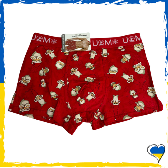 Нижня чоловіча білизна новорічна. Труси чоловічі новорічні. Чоловічі, підліткові | Зображення 1