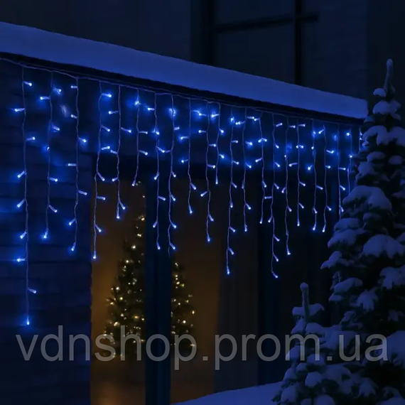 Вулична гірлянда Бахрома 12 м 200 LED білий провід Синій 12MWBL | Зображення 1