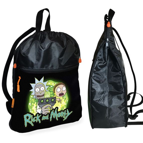Рюкзак-мешок для обуви,спортивной формы Рик и Морти детская сумка для сменки с расширителем (01383)