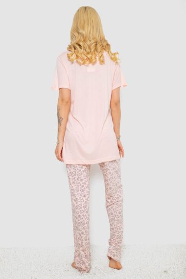 Пижама женская с принтом  -уценка, цвет персиковый, 243R7001-U | Зображення 3