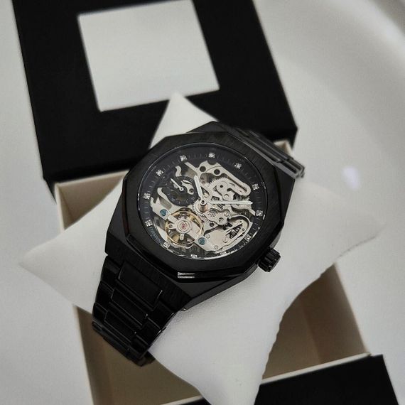 Механічний класичний чоловічий годинник Forsining 8202 Black | Зображення 1