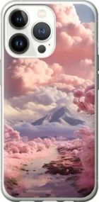 Чохол на iPhone 13 Pro Рожеві хмари із силікону FCh_006681