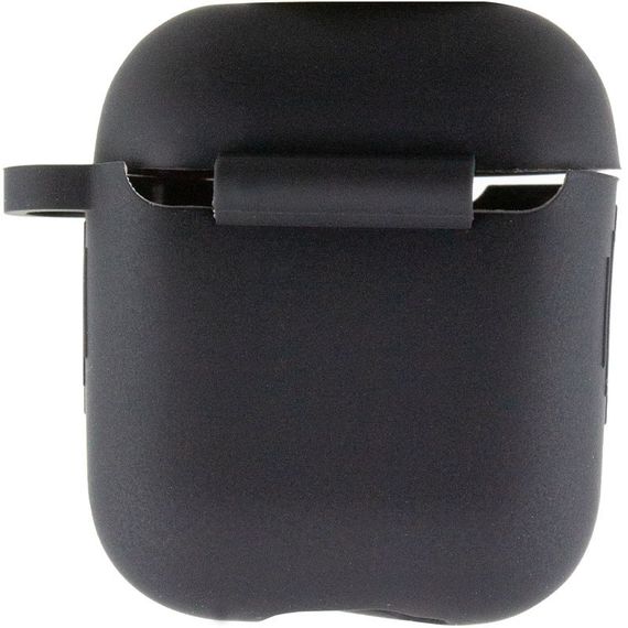Силіконовий футляр New з карабіном для навушників Airpods 1/2 Чорний / Black | Зображення 2