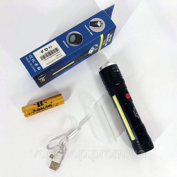 Світлодіодний ліхтарик Акумуляторний ліхтар Police T6-26+T6+COB, Пило-вологозахищений ліхтарик FM-61 | Зображення 1