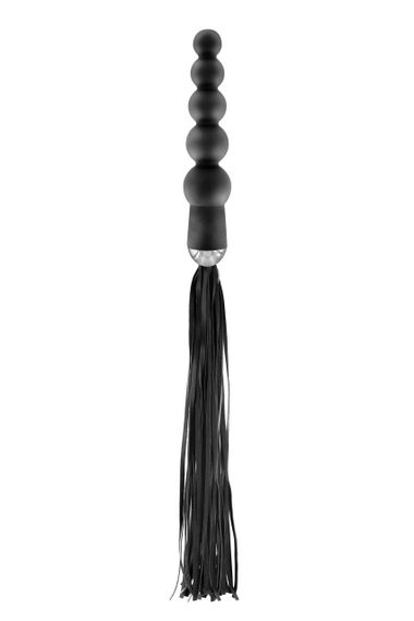 Флоггер с ручкой - анальными бусами Fetish Tentation Whip with Rosary Handle