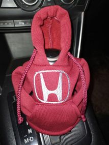 Чехол кофта Худи аксессуар на КПП Car Hoodie Хонда Honda бордовый подарок автомобилисту 10070