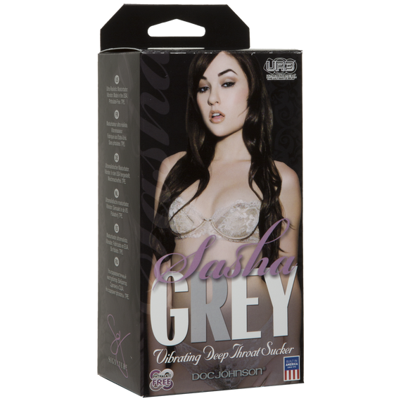 Вібромастурбатор ротик Doc Johnson Sasha Grey - Ultraskyn Vibrating Deep Throat Sucker Sex Aura | Зображення 1