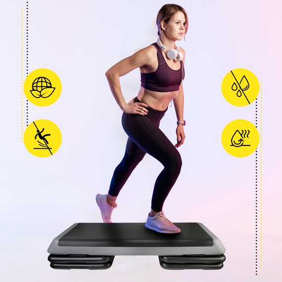 Степ-платформа 3-ступінчаста Cornix Pro 109 х 41 х 10-20 см XR-0403 Black/Grey | Зображення 5