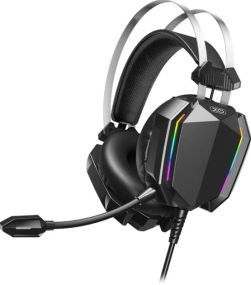 Ігрові навушники гарнітура XO GE-07 Black AUX USB провідні повнорозмірні для ПК та ноутбука з мікрофоном