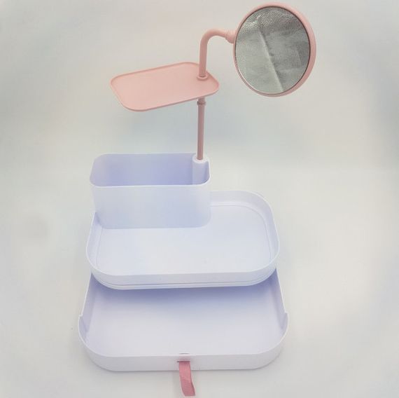 Настольный бокс для хранения косметики с выдвижными ящиками и KS-486 зеркалом органайзер | Зображення 2