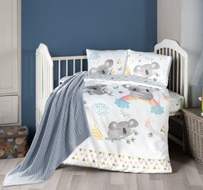 Дитячий комплект постільної білизни з пледом First Choice Baby Digital Satin Nirvana 100х150 см.Koala