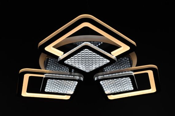 Люстра світлодіодна стельова LED світильник для квартири на стелю лед з пультом 26038 Чорний 9х49х49 см. | Зображення 1