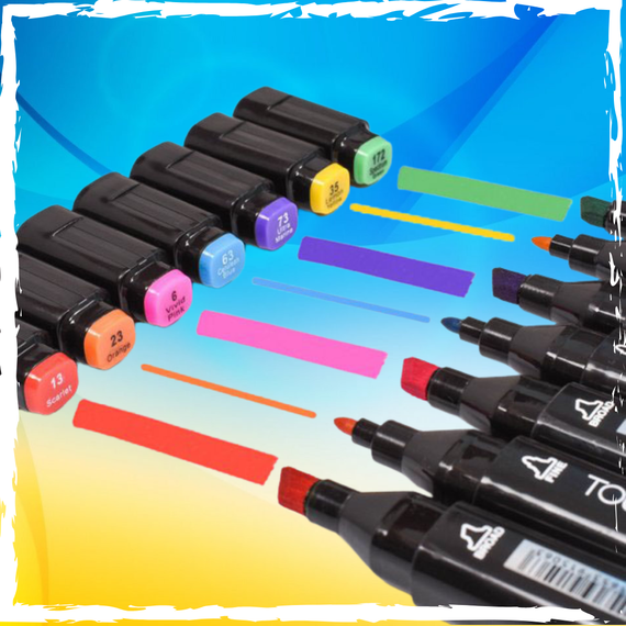 Набор скетч маркеров для рисования Touch Raven 80 шт. Двусторонние профессиональные фломастеры | Зображення 1