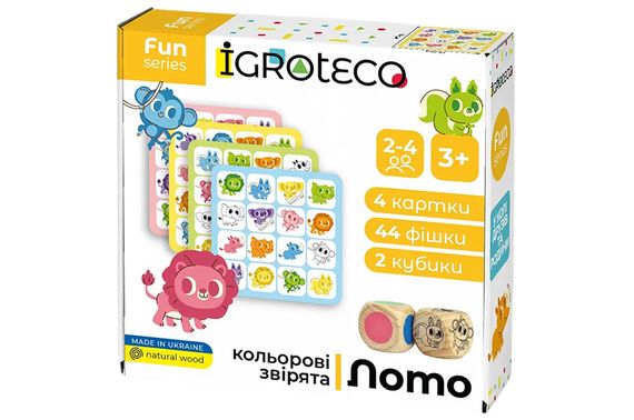 Розумне лото 900804 "Кольорові звірята" в коробці 12x12x4 см. IGROTECO | Зображення 1